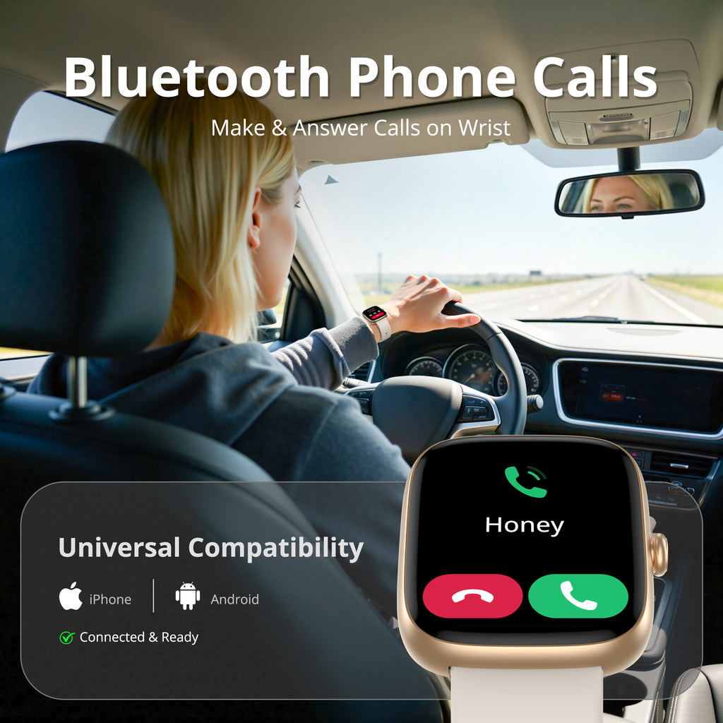 Smart Watch for Women, 1.83" HD Touchscreen Fitness Tracker, Bluetooth Calling, 110+ Sports Modes, Heart Rate SpO2 Sleep Monitor, DIY Dial, IP67 Waterproof, Compatible with Android & iOS