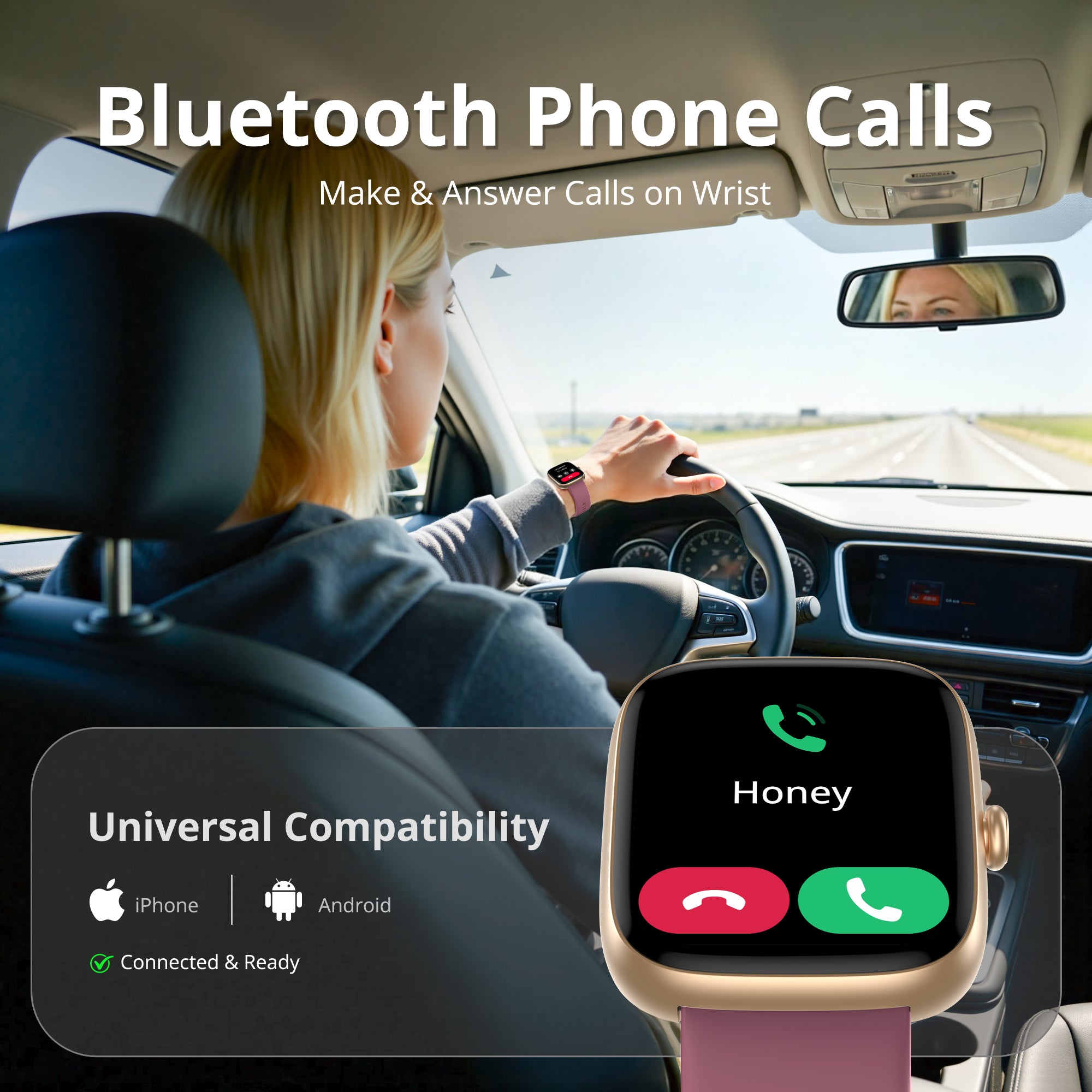 Smart Watch for Women, 1.83" HD Touchscreen Fitness Tracker, Bluetooth Calling, 110+ Sports Modes, Heart Rate SpO2 Sleep Monitor, DIY Dial, IP67 Waterproof, Compatible with Android & iOS