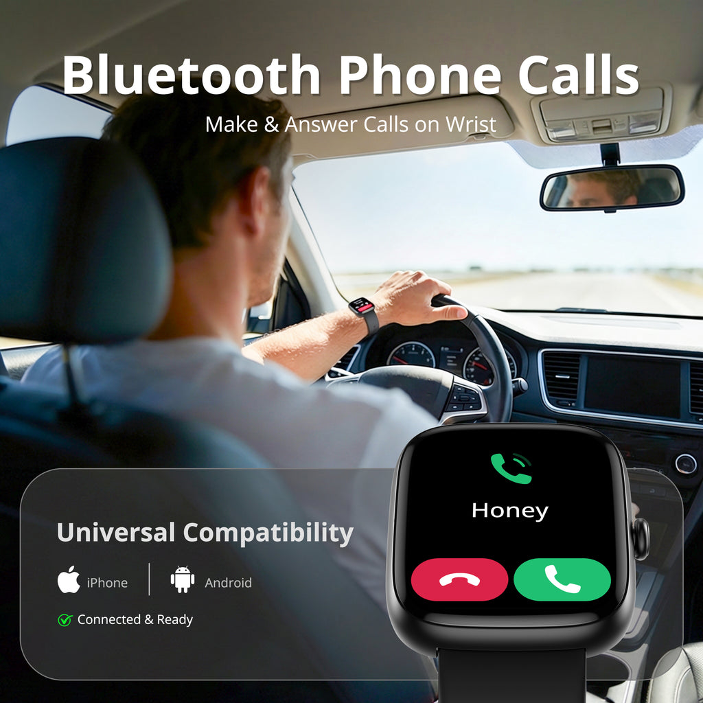BlazeChip Smart Watch for Men Women, 1.83" HD Touchscreen Fitness Tracker, Bluetooth Calling, 110+ Sports Modes, Heart Rate SpO2 Sleep Monitor, DIY Dial, IP67 Waterproof, Compatible with Android & iOS