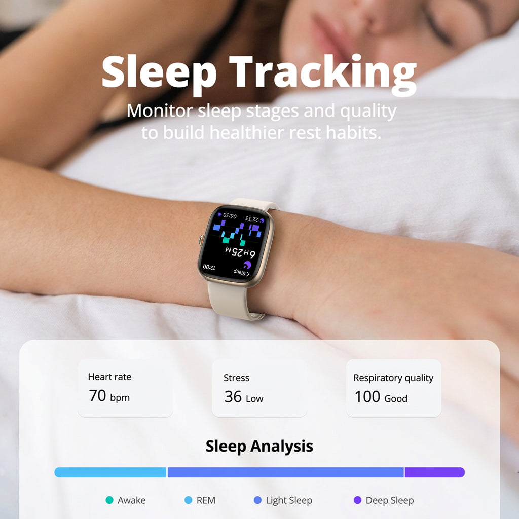 Smart Watch for Women, 1.83" HD Touchscreen Fitness Tracker, Bluetooth Calling, 110+ Sports Modes, Heart Rate SpO2 Sleep Monitor, DIY Dial, IP67 Waterproof, Compatible with Android & iOS