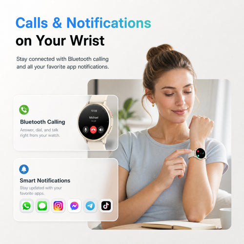 BlazeChip Smart Watch for Women (Answer/Make Call), 1.65" HD Fitness Tracker with Heart Rate/SpO2/Sleep Monitor, Pedometer, 110+ Sports Modes, 3ATM Waterproof, 7-Day Battery, for iOS Android