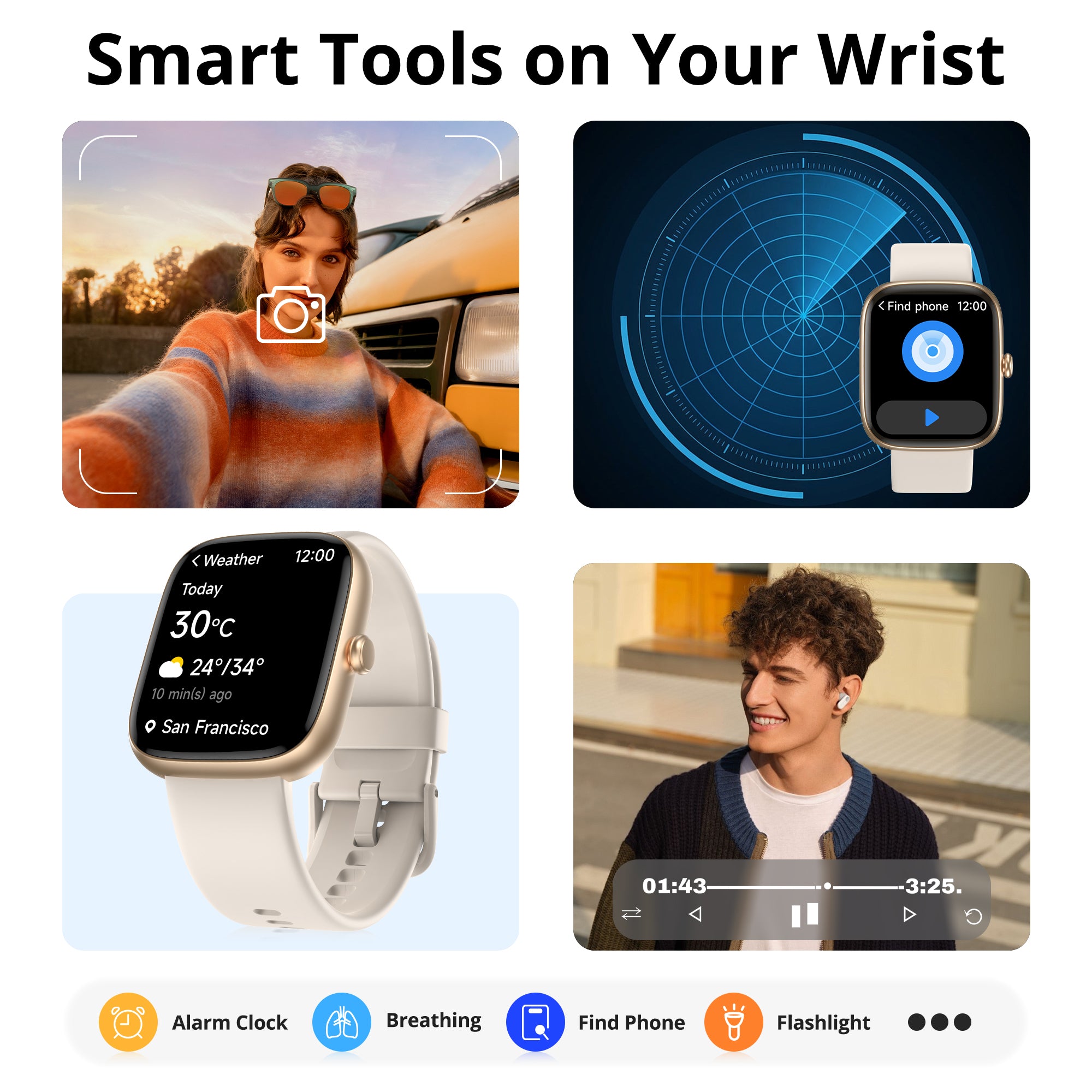 Smart Watch for Women, 1.83" HD Touchscreen Fitness Tracker, Bluetooth Calling, 110+ Sports Modes, Heart Rate SpO2 Sleep Monitor, DIY Dial, IP67 Waterproof, Compatible with Android & iOS