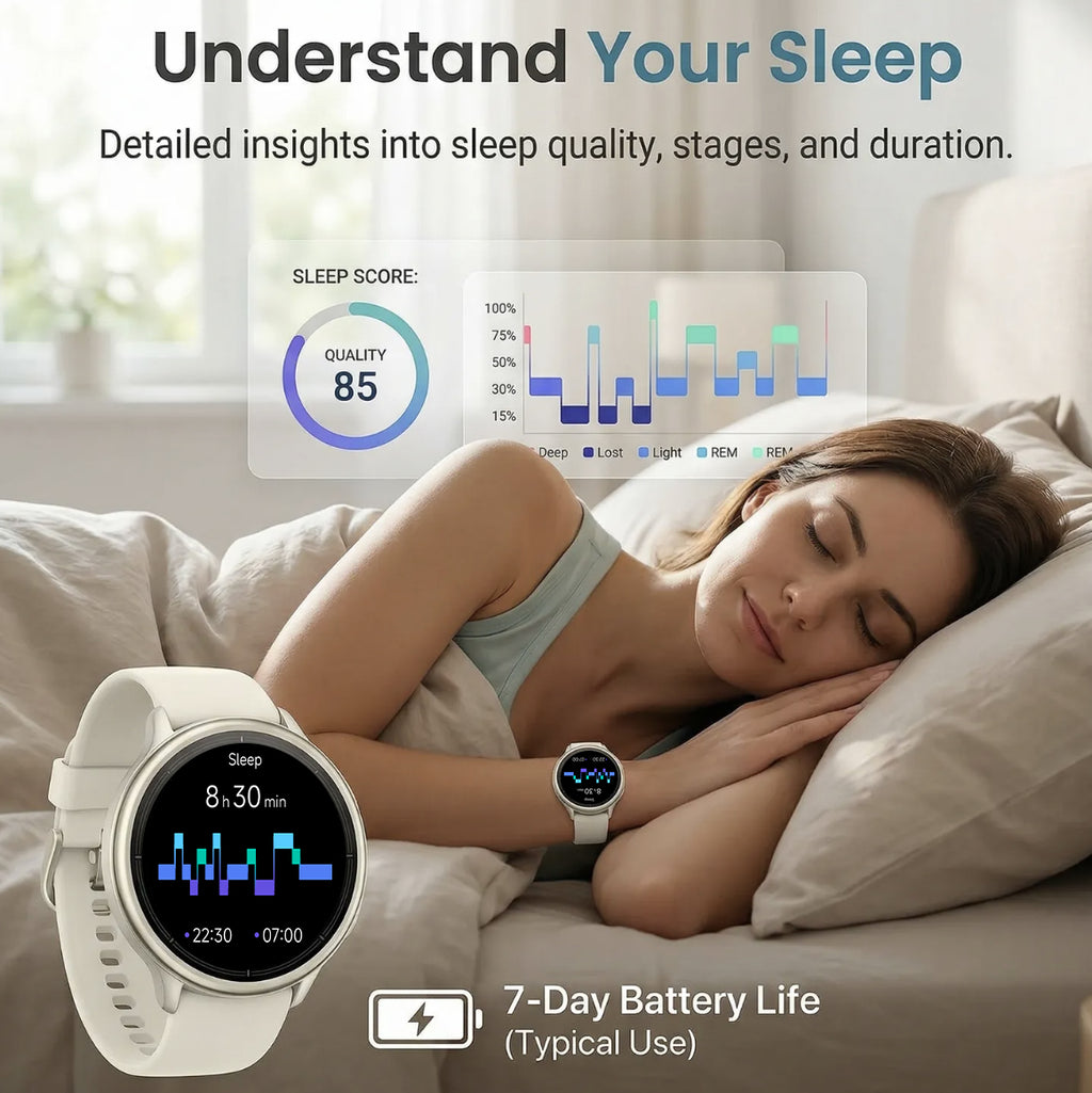 BlazeChip Smart Watch for Women (Answer/Make Call), 1.65" HD Fitness Tracker with Heart Rate/SpO2/Sleep Monitor, Pedometer, 110+ Sports Modes, 3ATM Waterproof, 7-Day Battery, for iOS Android