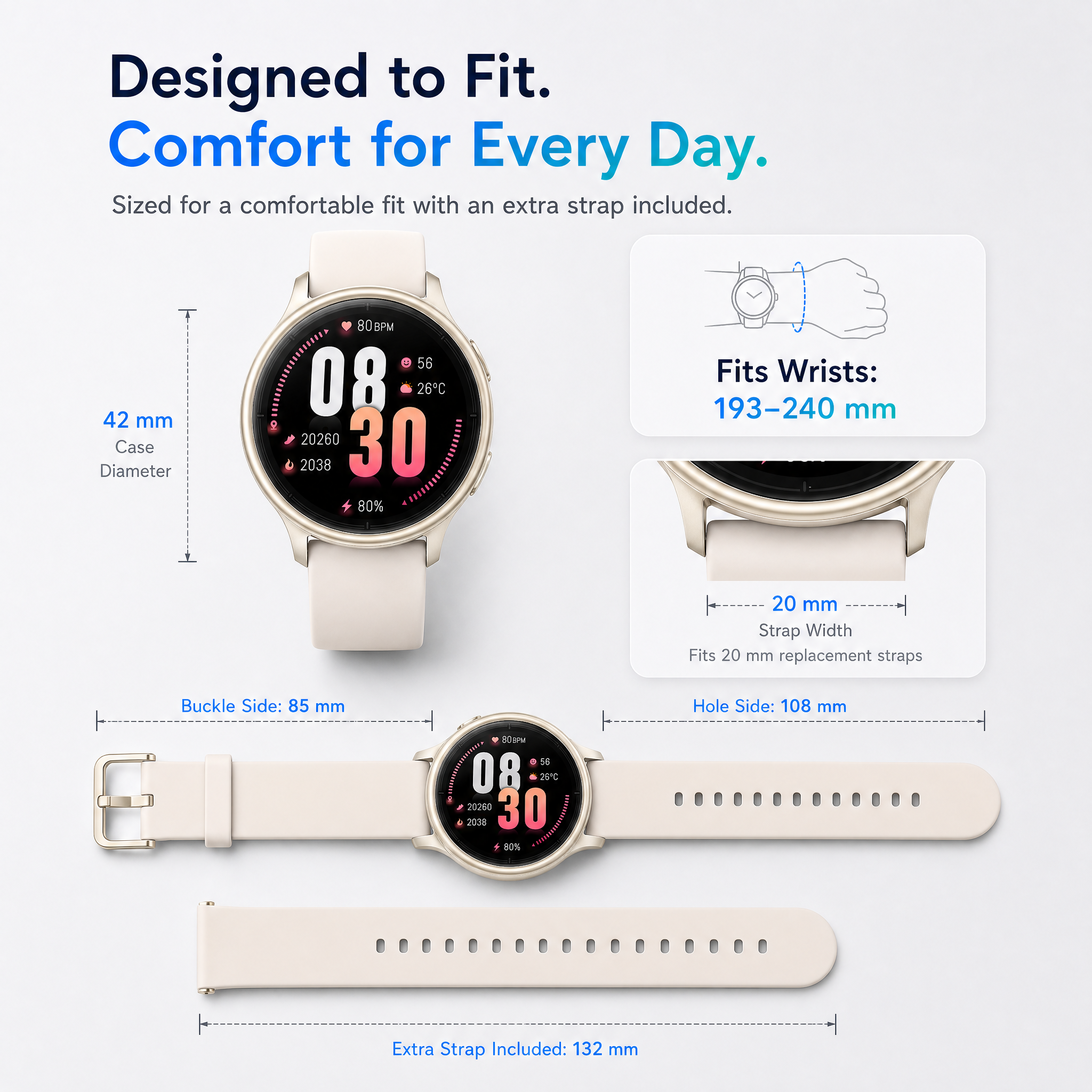 BlazeChip Smart Watch for Women (Answer/Make Call), 1.65" HD Fitness Tracker with Heart Rate/SpO2/Sleep Monitor, Pedometer, 110+ Sports Modes, 3ATM Waterproof, 7-Day Battery, for iOS Android